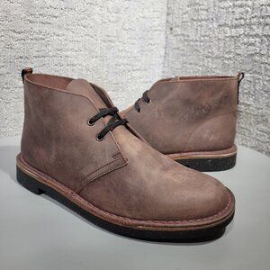 Clarks Bushacre 3 Men's US Size 9M Brown Leather Casual Chukka Boots 15522